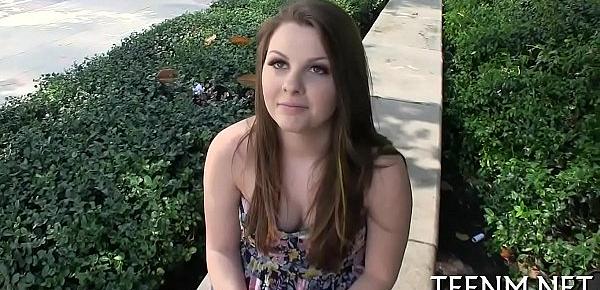  Money for legal age teenager cali hayes in swap for blowjob